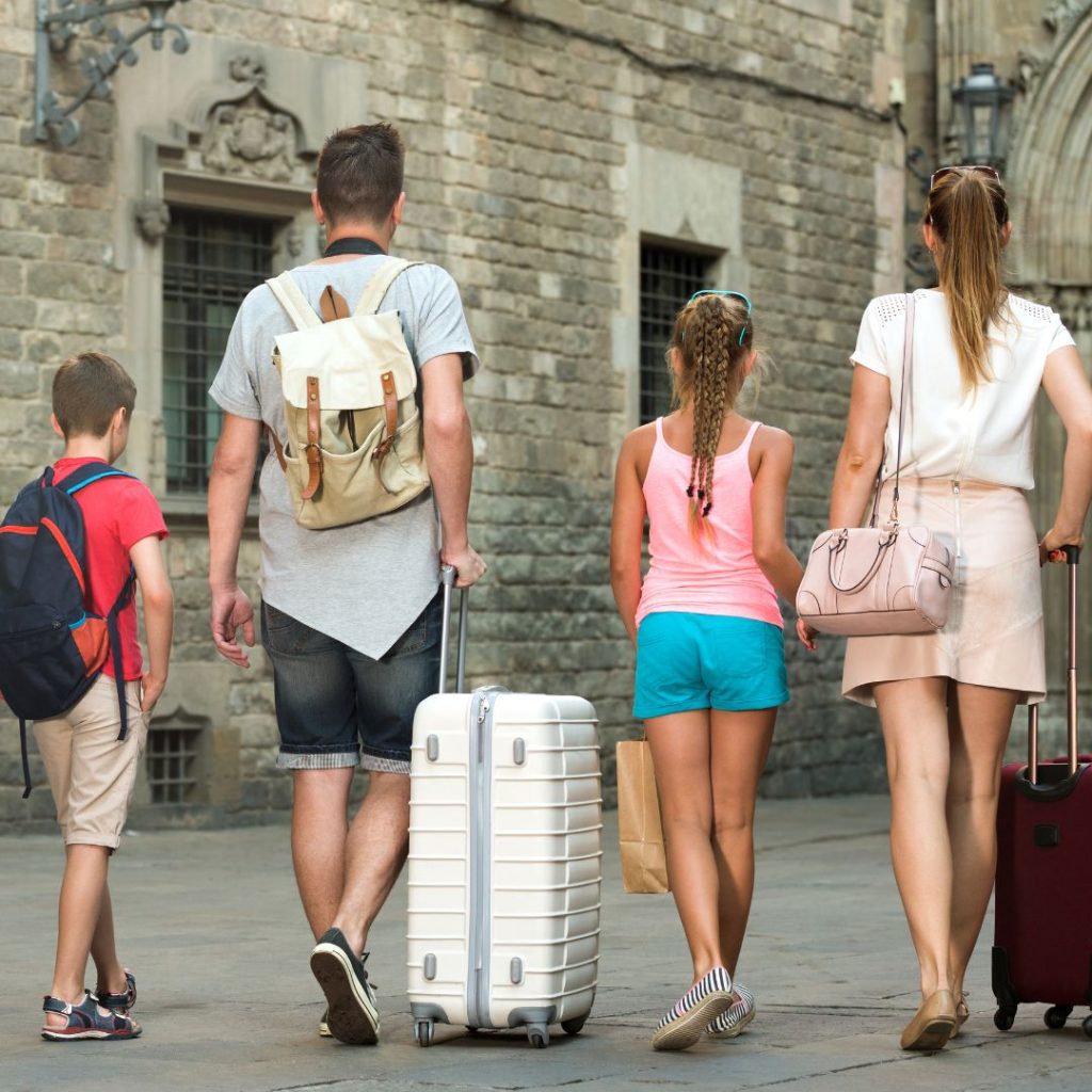 Back view of traveling family-widen.com.au