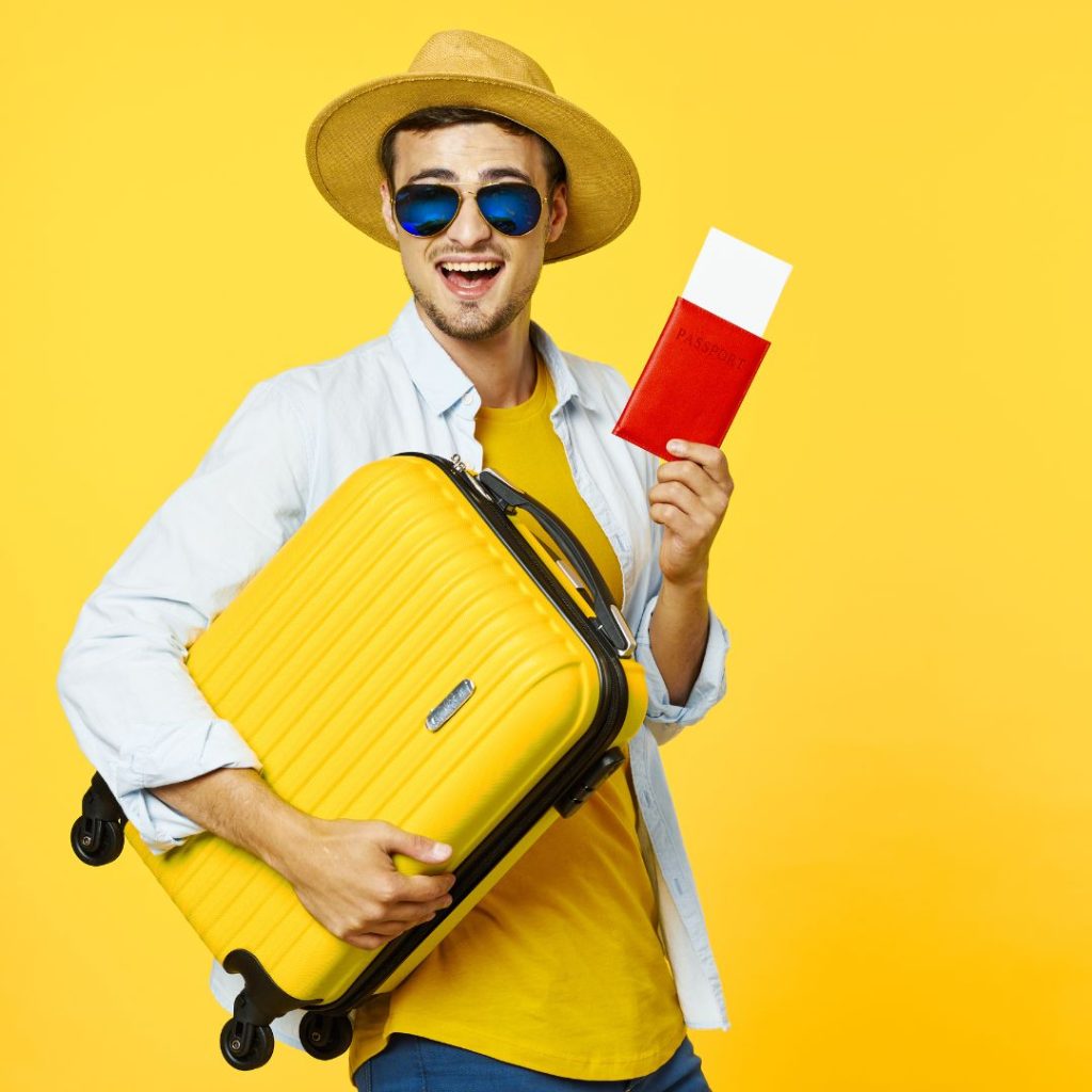 happy guy with electronic travel authority visa subclass - 601-widen